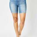  Judy Blue High Waist Tummy Control Double Button Bermuda Denim Short 150269