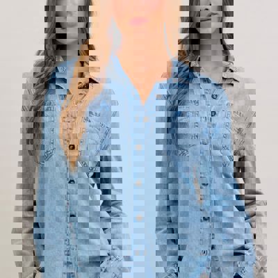 Judy Blue Denim Shirt with Western Styling 5808