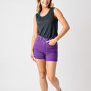  Judy Blue High Waist Tummy Control Garment Dyed Purple Denim Short 150268