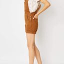  Judy Blue High Waist Garment Dyed Brown Destroy Cuffed Overall Denim Short 150241