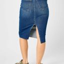  Judy Blue High Waist Back Slit Hem Mid Length Denim Skirt 2831