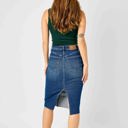  Judy Blue High Waist Back Slit Hem Mid Length Denim Skirt 2831