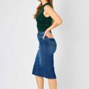  Judy Blue High Waist Back Slit Hem Mid Length Denim Skirt 2831