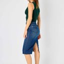  Judy Blue High Waist Back Slit Hem Mid Length Denim Skirt 2831