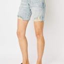  Judy Blue High Waist Mineral Wash Destroy Boyfriend Denim Short 150250