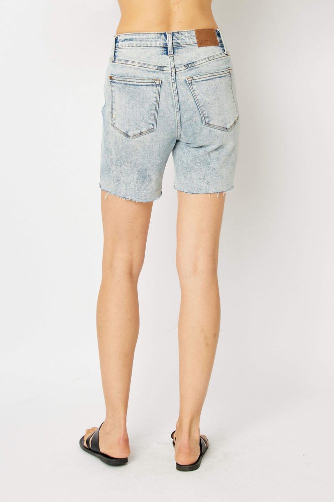 Judy Blue High Waist Mineral Wash Destroy Boyfriend Denim Short 150250