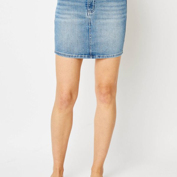 Judy Blue High Waist Tummy Control Denim Skirt 2819