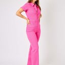  Judy Blue High Waist Garment Dyed Hot Pink Short Sleeve Straight Denim Jumpsuit 88834