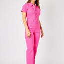  Judy Blue High Waist Garment Dyed Hot Pink Short Sleeve Straight Denim Jumpsuit 88834