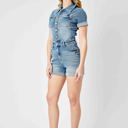  Judy Blue High Waist Short Sleeve Denim Romper 150244