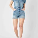  Judy Blue High Waist Short Sleeve Denim Romper 150244