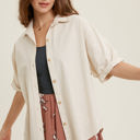  Wishlist Cuffed Sleeve Button-Up Shirt, Natural