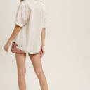  Wishlist Cuffed Sleeve Button-Up Shirt, Natural