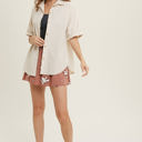  Wishlist Cuffed Sleeve Button-Up Shirt, Natural