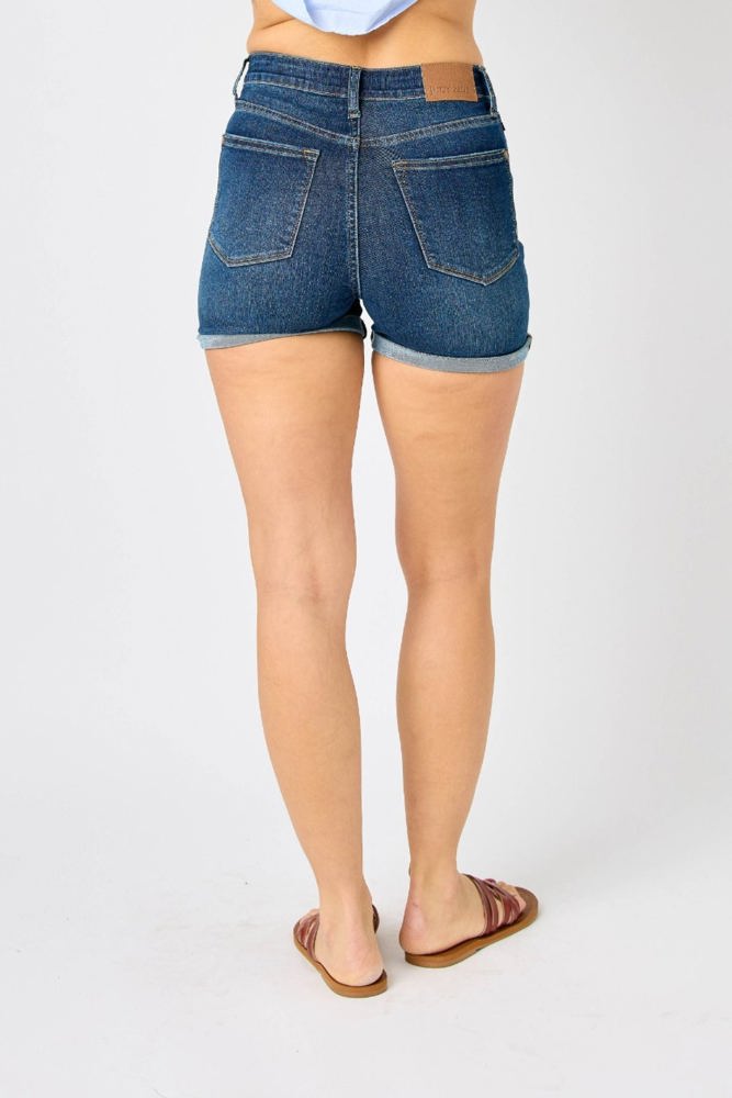 Judy Blue High Waist Tummy Control Cool Denim Short 150286