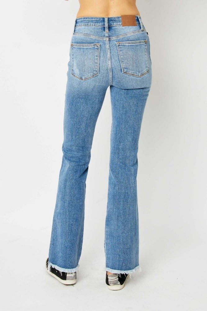 Judy Blue High Waist Destroy Fray Hem Bootcut Denim 82542