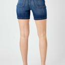  Judy Blue High Waist Elastic Waistband Mid Length Denim Short 150275