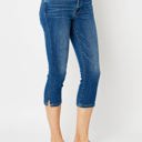  Judy Blue Mid Rise Side Slit Capri Denim 72113 - Plus