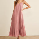  In February Flowy Classic V-neck Maxi Dress, Mauve