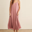  In February Flowy Classic V-neck Maxi Dress, Mauve