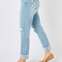  Judy Blue Mid Rise Flag Cuff Boyfriend Denim 88723 - Plus