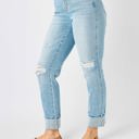  Judy Blue Mid Rise Flag Cuff Boyfriend Denim 88723 - Plus