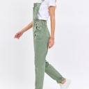  Judy Blue High Waist Garment Dyed Sage Boyfriend Overall Denim 88840