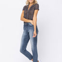  Judy Blue High Waist Raw Hem Relaxed Fit Denim 88191 - Plus