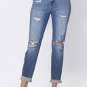  Judy Blue High Waist Destroy Cuffed Boyfriend Denim 88404 - Plus