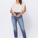  Judy Blue High Waist Destroy Cuffed Boyfriend Denim 88404 - Plus