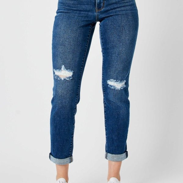 Judy Blue Mid Rise Destroy Slim Denim 82607