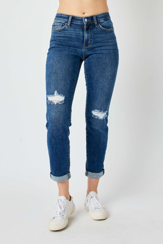 Judy Blue Mid Rise Destroy Slim Denim 82607 - Plus