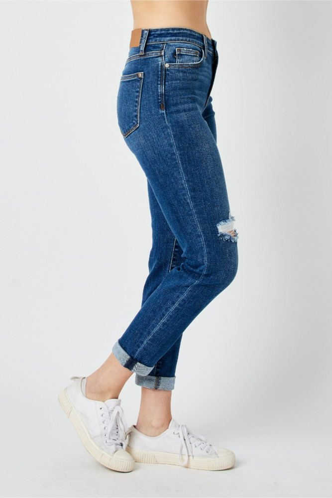 Judy Blue Mid Rise Destroy Slim Denim 82607 - Plus