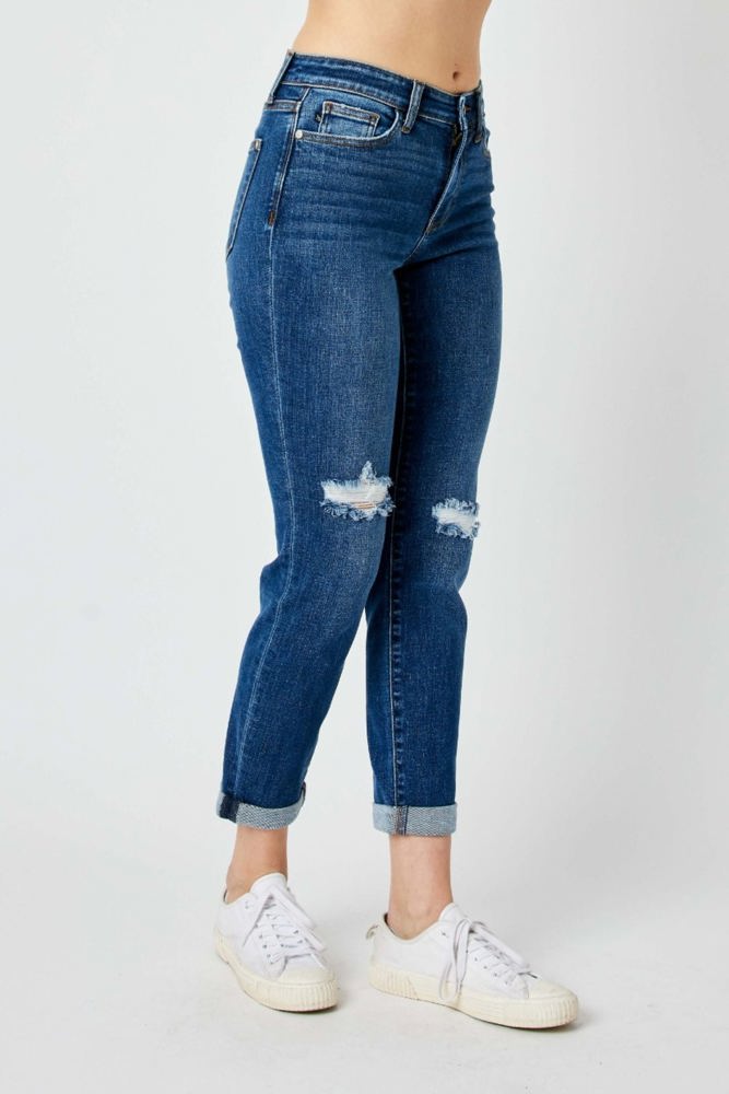 Judy Blue Mid Rise Destroy Slim Denim 82607 - Plus