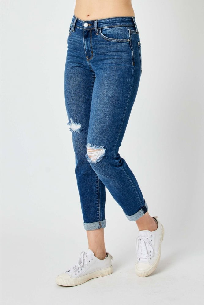 Judy Blue Mid Rise Destroy Slim Denim 82607 - Plus