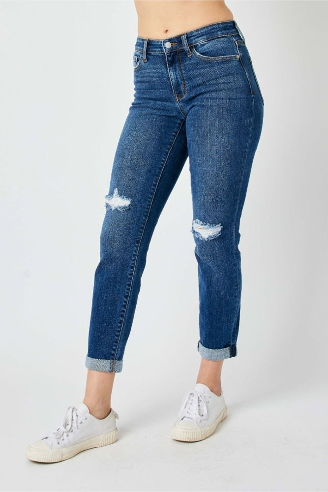 Judy Blue Mid Rise Destroy Slim Denim 82607 - Plus