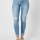  Judy Blue Mid Rise Destroy & Cuff Skinny Denim 82528