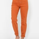  Judy Blue High Waist Garment Dyed Auburn Orange Double Cuff Jogger Denim 88911 - Plus