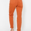  Judy Blue High Waist Garment Dyed Auburn Orange Double Cuff Jogger Denim 88911 - Plus