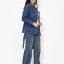  Judy Blue Mid Length Denim Utility Side Slit Jacket 7876