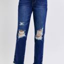  Judy Blue High Waist Rigid Magic Heavy Destroy Straight Jeans 88819