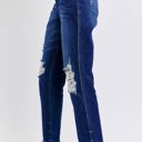  Judy Blue High Waist Rigid Magic Heavy Destroy Straight Jeans 88819