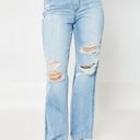  Judy Blue High Waist Rigid Magic Destroy 90's Rainbow Thread Straight Jeans 88671