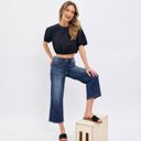  Judy Blue Mid Rise Tummy Control Wide Leg Crop Denim 88876-Plus