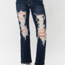  Judy Blue Mid Rise Heavy Destroy Straight Denim 82534