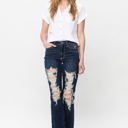  Judy Blue Mid Rise Heavy Destroy Straight Denim 82534