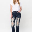  Judy Blue Mid Rise Heavy Destroy Straight Denim 82534