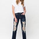  Judy Blue Mid Rise Heavy Destroy Straight Denim 82534