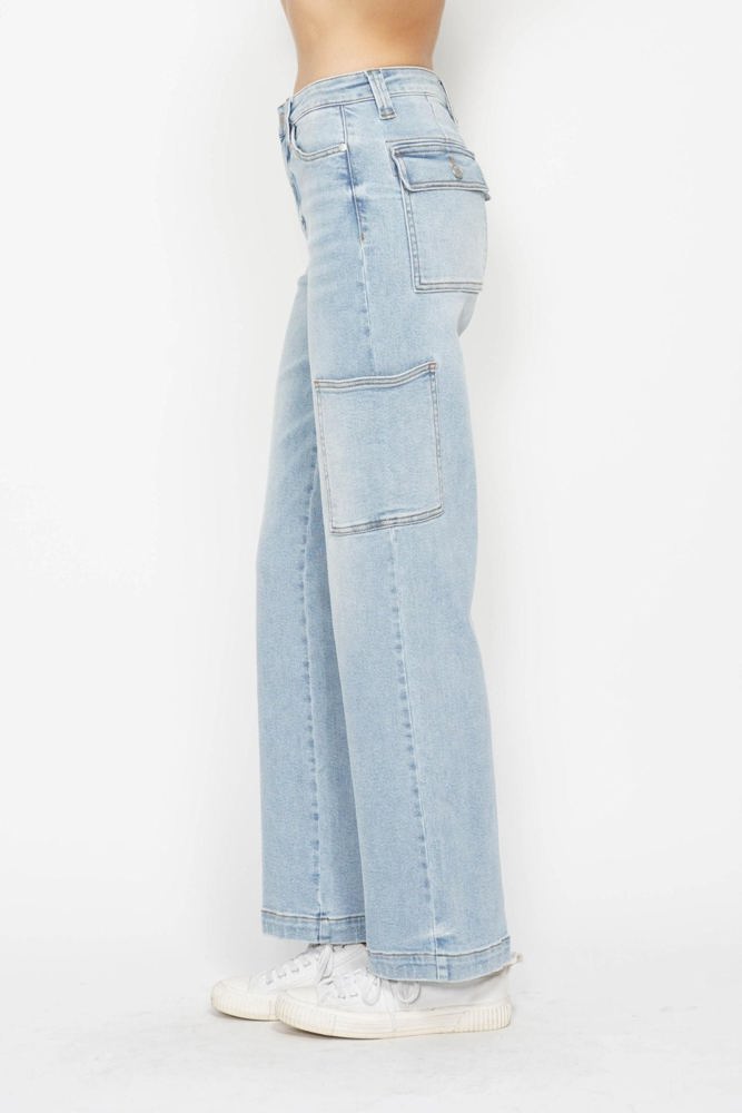 Judy Blue High Waist Cargo Wide Leg Denim 88924 - Plus