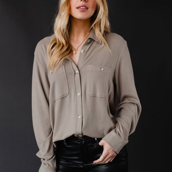 Panache Tan Super Soft Button Up